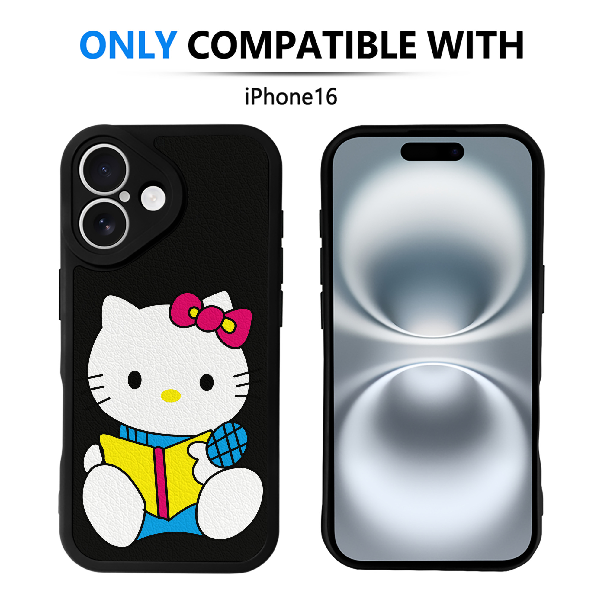 （画像用） Hello Kitty ハローキティ 【iPhone 16シリーズ対応】シリコンスマホケース（レザー調） 材質：シリコン